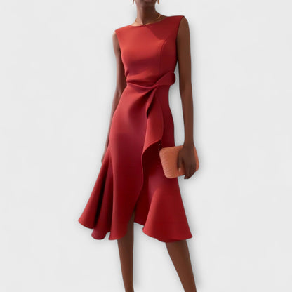 Eleanor | Women’s Draped Asymmetric Midi Dress