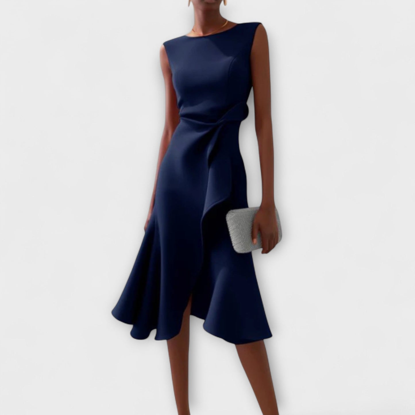 Eleanor | Women’s Draped Asymmetric Midi Dress