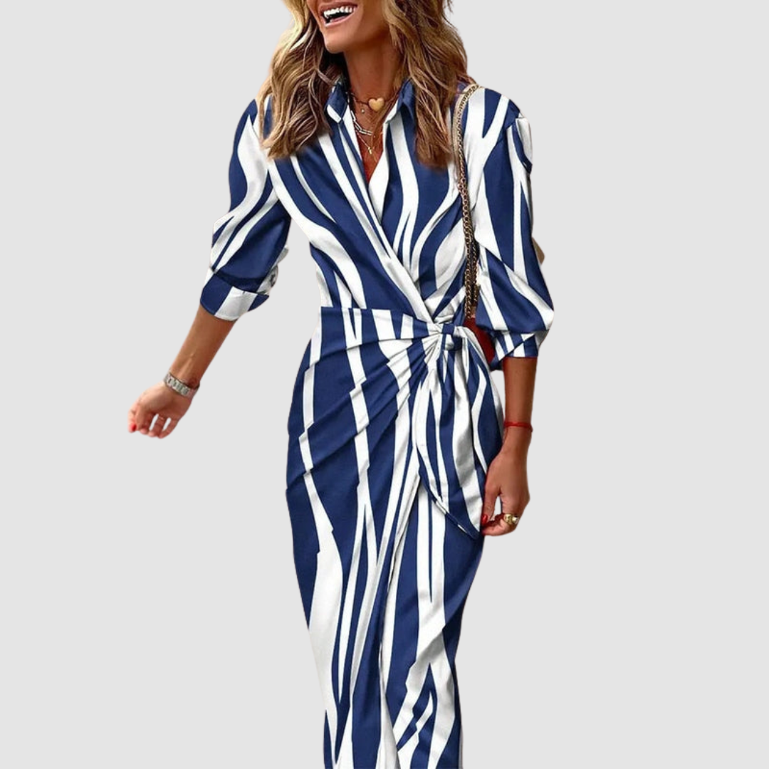 Cecilia™ - Elegant Striped Dress