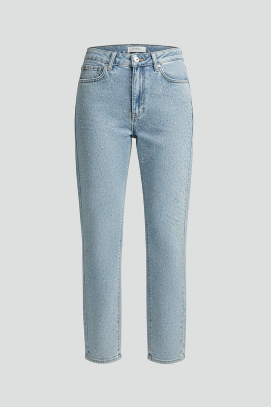 Katherine | Women’s High-Waist Shimmer Straight-Leg Jeans