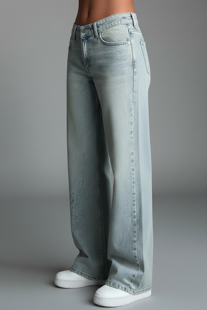 Heather | Women’s Relaxed Wide-Leg Denim Jeans with Drawstring Detail