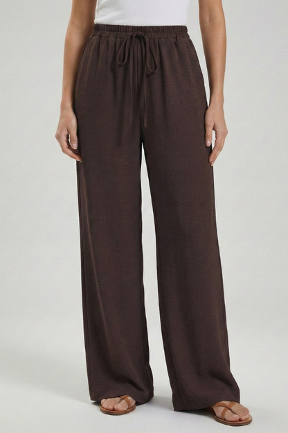 Claire | Women’s Palazzo Trousers with Drawstring Waist and Side Pockets