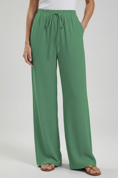 Claire | Women’s Palazzo Trousers with Drawstring Waist and Side Pockets