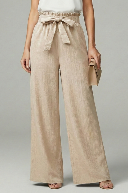 Daisy | Women’s Palazzo Trousers with Tie Belt and Wide Legs