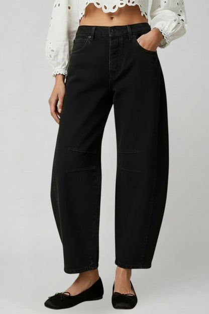 Jennifer | Women’s Casual Mid-Waist Denim Jeans with Front Closure