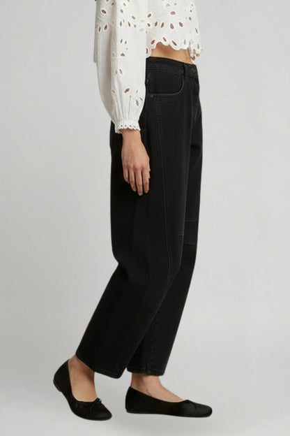 Jennifer | Women’s Casual Mid-Waist Denim Jeans with Front Closure