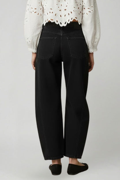 Jennifer | Women’s Casual Mid-Waist Denim Jeans with Front Closure