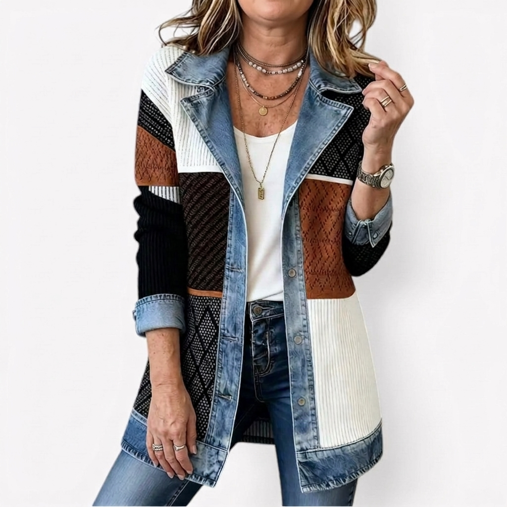 Miriam™ | Contrast-Trim Ribbed Knit Jacket
