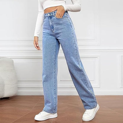 Mia | Women's High Waist Wide Leg Jeans