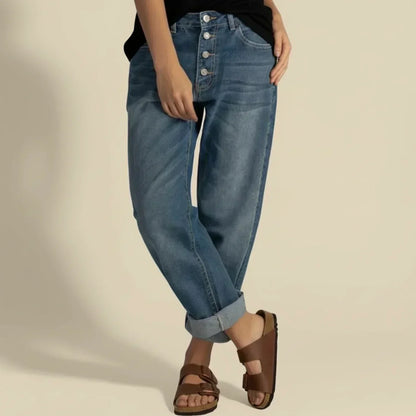 Claire | Women’s High Waisted Button Fly Jeans