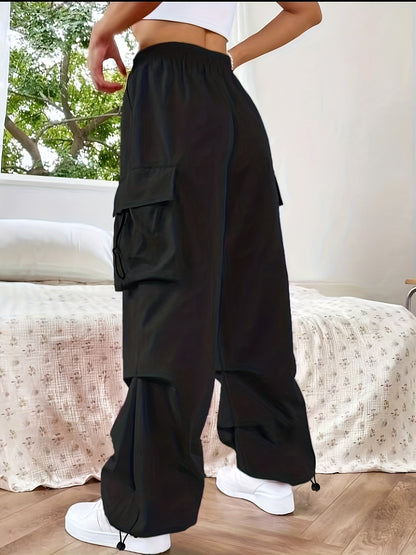 Charlotte | Women's Wide Leg Cargo Pocket Casual Pants