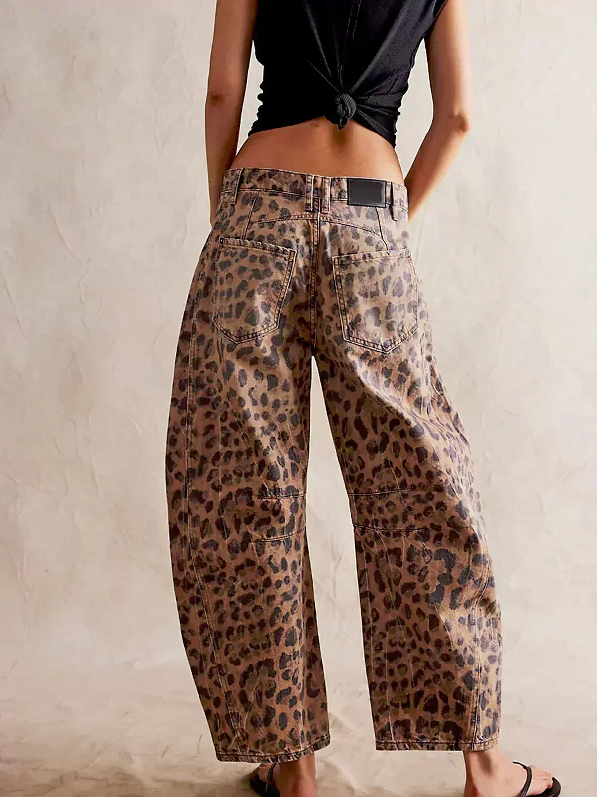 Olivia | Women’s Leopard Print Wide Leg Jeans